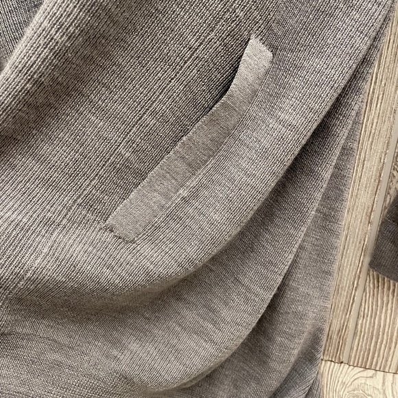 THEORY Gray Wool Cardigan Open Front With Pockets Draped Size Medium - Picture 7 of 9